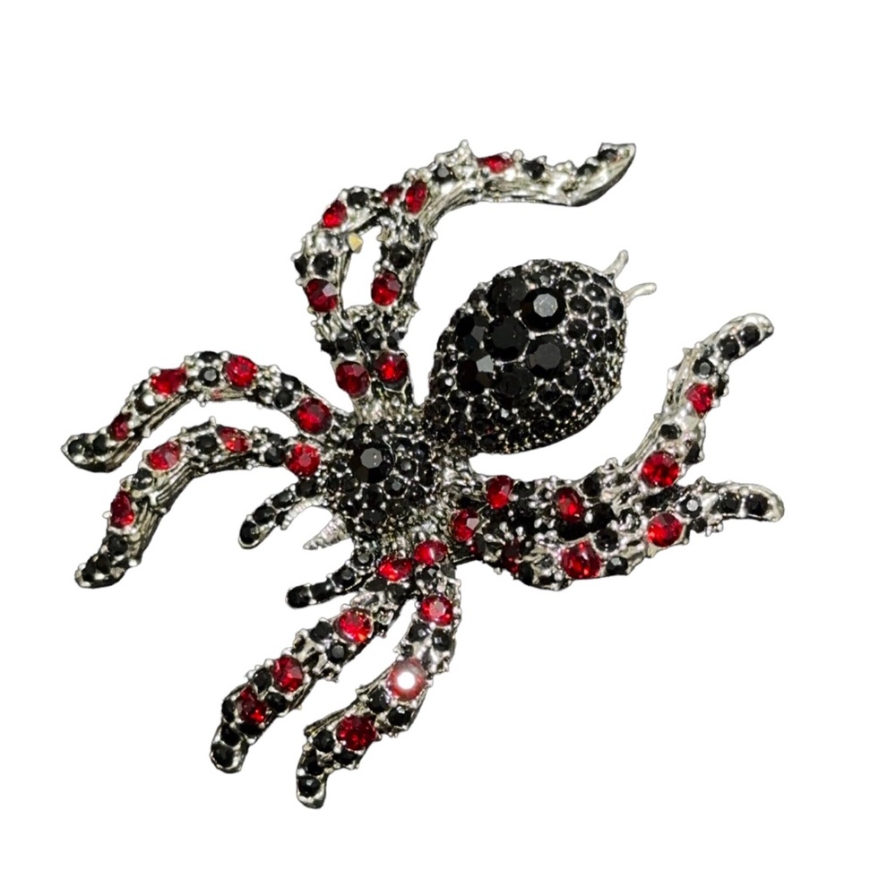 Large Rhinestone Spider Brooch Gift - Picture 4 of 4